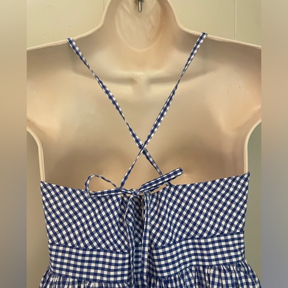 Beautiful J. Crew Collection Cotton Blue and White Gingham Maxi Dress - Picture 9 of 11